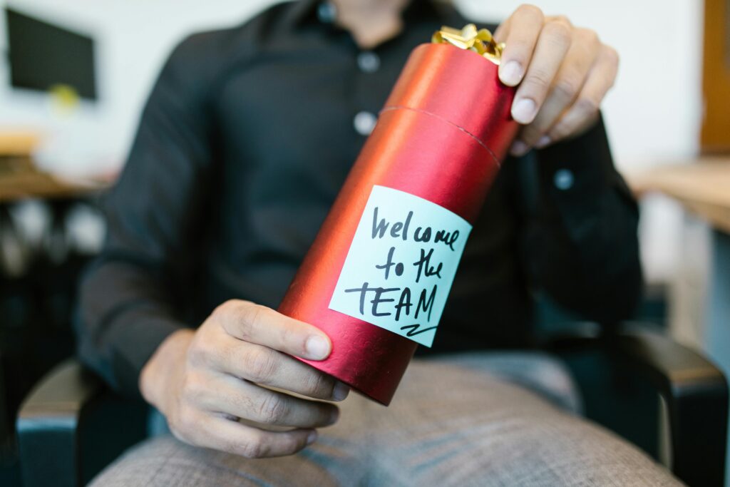 Person holding a water bottle