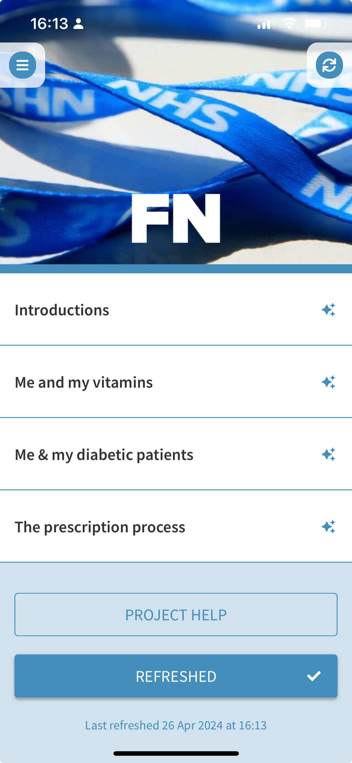 Field Notes NHS Example Project Screenshot