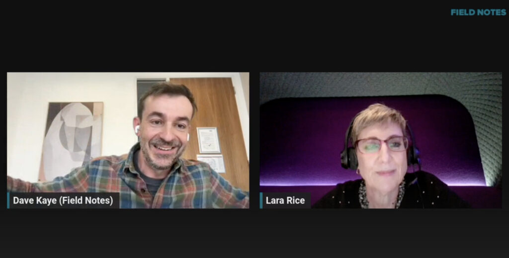 Dave and Lara during webinar